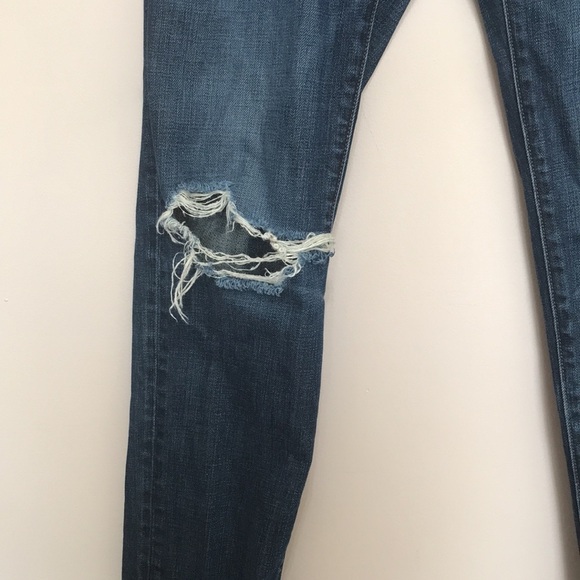 J Brand Womens Aidan Jeans Straight Ringer distressed ripped Blue Size 24 - Picture 5 of 14